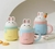 Taza De Ceramica Con Tapa y Cuchara Conejo Rosa
