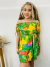 Vestido de fibrana estampado con volado diagonal - comprar online