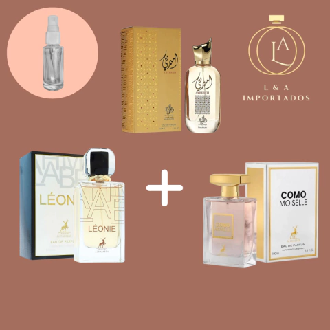 Combo elegância - Decant Léonie + Ameerati + Como moiselle