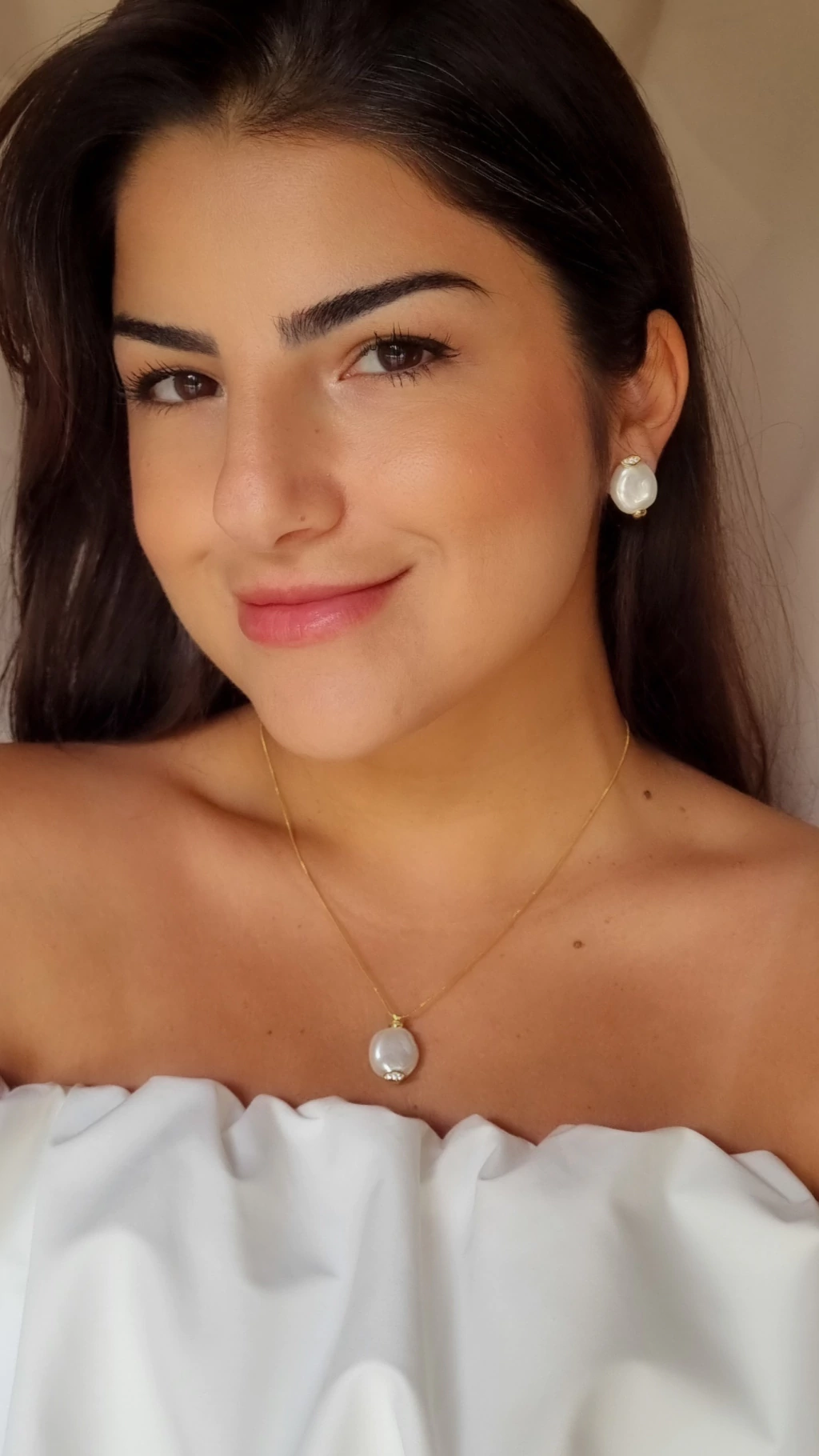 Colar Pérola Ponto de Luz