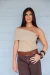 Blusa Um Ombro Só Bege - comprar online