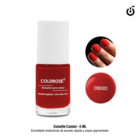 Esmalte Tradicional Coldrose Cremoso 6ML - 022 ROJO - comprar online