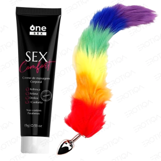 Kit Plug Anal Iniciante Rabo de Raposa Plug Metal Com Cauda + Lubrificante Anal Sex Comfort