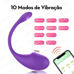 Vibrador Feminino Sexual Bluetooth Tipo Casal Formato de Glande com 10 Modos de Vibração