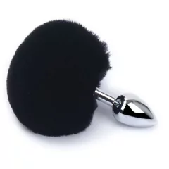 Kit 2 Plug's Anal Tamanho P - Plug Anal Pompom Rabo de Coelho e Plug Anal em Aço com Joia