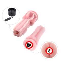 Kit Masturbador Vagina Realística com Vibrador + Masturbador Masculino Lanterna Ânus em Cyberskin