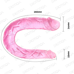 Prótese Pênis de Borracha Ponta Dupla Prazer a Dois com Glande Marcada Silicone 29 X 3,4 e 2,2cm