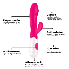 Vibrador Feminino Ponto G 10 Modos De Vibração com Massageador Clitoriano Female Victoria Duo - One Sex