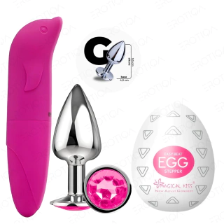 KIT Plug Tamanho G + Egg + Vibrador Ponto G