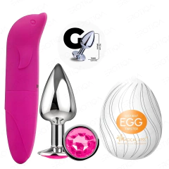 KIT Plug Tamanho G + Egg + Vibrador Ponto G