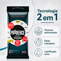 Preservativo Prudence Sensações Texturizado e Retardante com 6 unidades