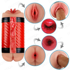 KIT Masturbador Masculino Duplo com Vagina e Ânus + Lubrificante íntimo a Base de Água K med 100G