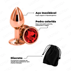 KIT Plug Anal Tamanho P Rose + Ducha Higiênica Anal 220ml + Gel Lubrificante Anal Sex Comfort