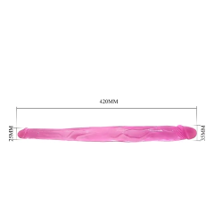 Prótese Ponta Dupla para Casal Uso Simultâneo em Silicone 44cm X 3,5cm