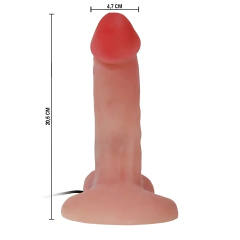Pênis 20cm Rotativo com Escroto Vibratório em Cyberskin e Multivelocidade