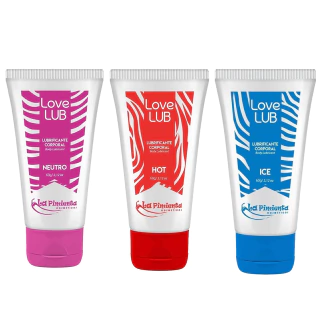 Kit Gel Lubrificante Love Lub Sensação Neutro, Sensação Hot e Sensação Ice 60g - La Pimienta