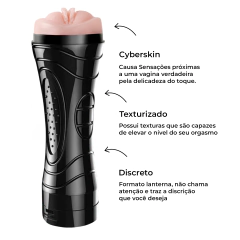 Masturbador Masculino Realístico Vagina com CyberSkin e Bullet com Vibração Ultra Pussy - One Sex