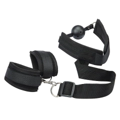 Kit Feminino BDSM Bondage com Algema e Mordaça com Bola BDSM