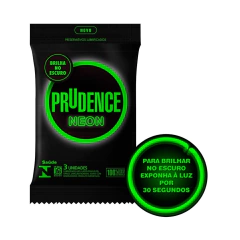 Preservativo Masculino Camisinha Neon Brilha no Escuro Prudence 3 unidades