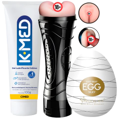 KIT - Egg + Lubrificante Kmed 100g + Lanterna Anus 7579