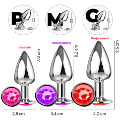 Kit Plug Anal Tam P + Vibrador Feminino Ponto G + Vibrador Feminino Bullet