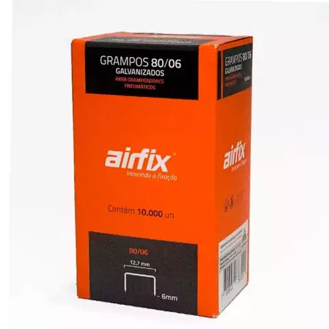 GRAMPO 80/06 AIRFIX 10.000 unidade PARA GRAMPEADOR PENUMÁTICO