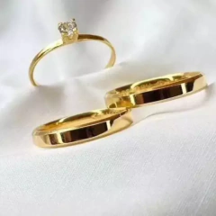Conjunto Alianças de Moeda Antiga 3mm - Classic