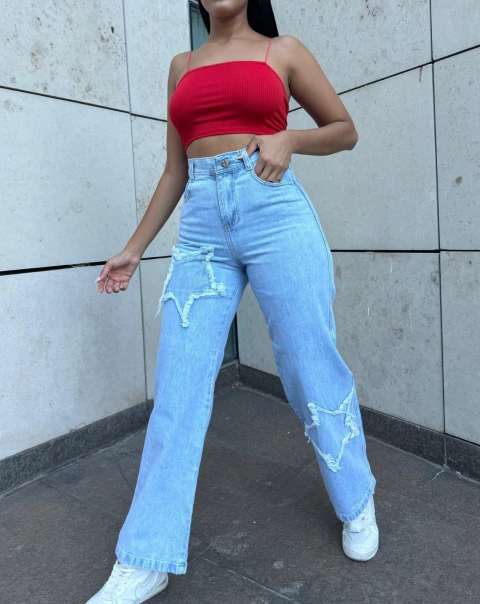 WIDE LEG ESTRELLA CELESTE H