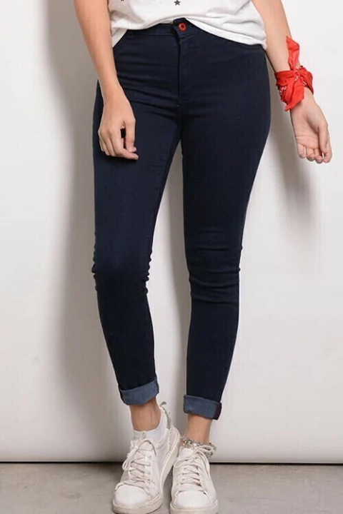 Jean Clasico tiro alto Elastizado azul oscuro - comprar online