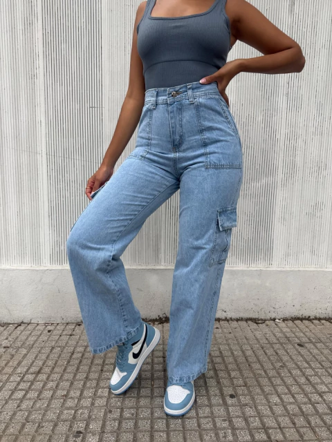 wide leg cargo celeste H