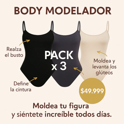 BODY MODELADOR VEDETINA PACK X 3 - comprar online