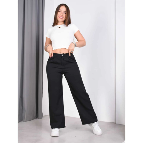 Pantalon wide sastrero con pinzas MU - comprar online