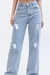 Wide Leg Rigido Con Roturas - Celeste - comprar online