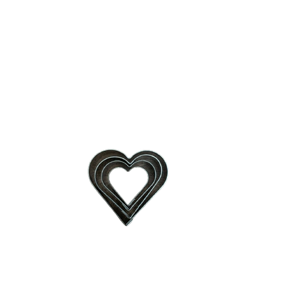 Jogo Cortador de Biscoito Mini Coração Com 4 Peças Inox