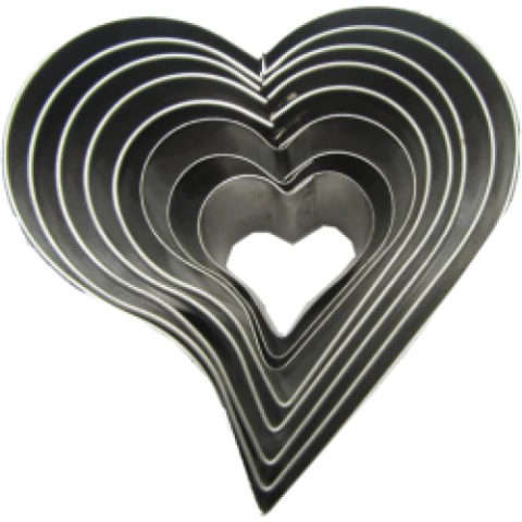 Jogo Cortador Coração 8 Peças Em Inox