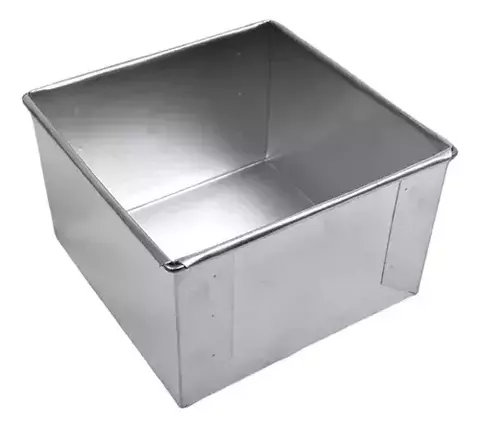 Forma De Bolo Quadrada10 Cm Altura Com Fundo Removível Em Alumínio