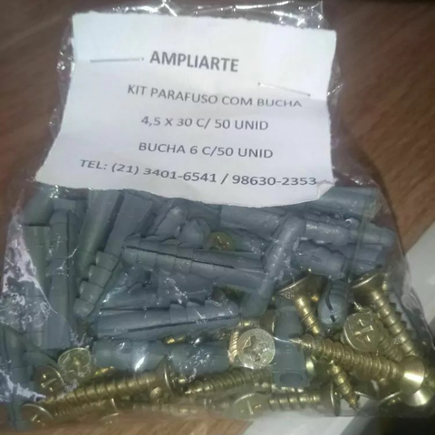 Kit 50 Parafusos Com 50 Buchas Nº 6