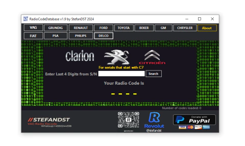 Gerador de Código de Rádio VAG, Renault, Ford, Toyota, Becker, GM.
