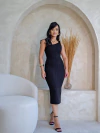 VESTIDO CAROL NULA MANGA PRETO