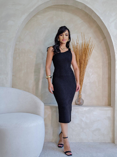 VESTIDO CAROL NULA MANGA PRETO