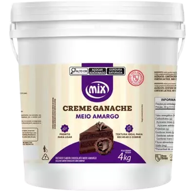 Ganache Mix Sabor Chocolate Meio Amargo 4kg