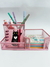 ORGANIZADOR DE MALLA METAL ROSA PASTEL
