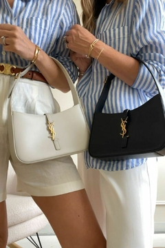CARTERA YLS SAINT LAURENT COLOR BLANCO Y NEGRO - Anfhora Shop