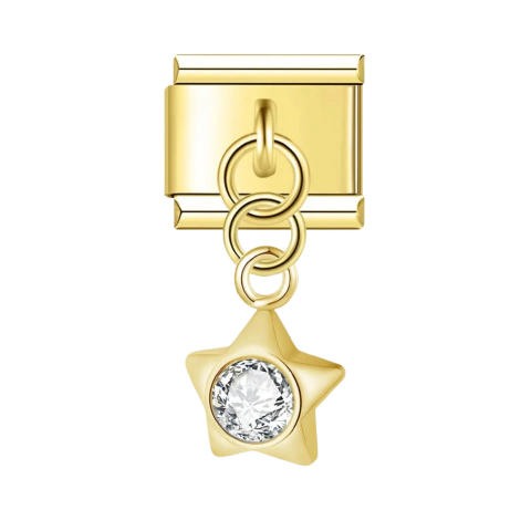 COLGANTE ESTRELLA CON BRILLO GOLD