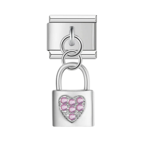 COLGANTE CANDADO CORAZÓN ROSA