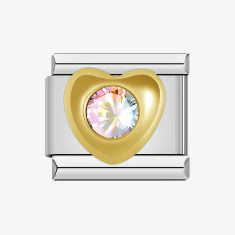 CORAZON DORADO CON BRILLO - comprar online