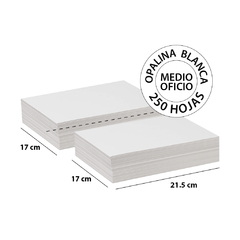 Opalina Blanca Medio Oficio 250 Hojas - comprar en línea