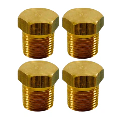 4 Unidades Plugue Bujão Aço Rosca Macho 1/4 Npt - Unidade