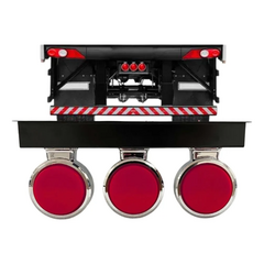 Kit 3 Lanterna Bojuda Foguinho Led Cromada Vermelha Suporte