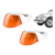 Par Lente Pisca Seta Dianteira + Capa Cromada Fusca Laranja Laranja